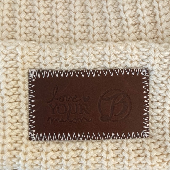 LOVE YOUR MELON | Cream Pom Beanie - Picture 3 of 4